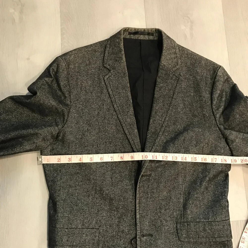 COS DENIM BLAZER JACKET GRAY TWO BUTTON LONG SLEEVE MENS EU46